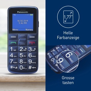 Telefon mobil Panasonic KX-TU110EXC Dual SIM SOS Tasta mare Albastru - Img 2