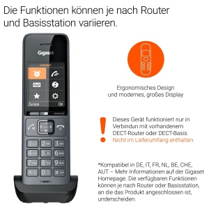 Telefon wireless Gigaset Comfort 520HX Duo 2 receptoare compatibil DECT titan-negru - Img 2