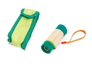 Telescop Hape Nature Fun din bambus, 8x marire, cu rucsac, pentru copii de peste 5 ani