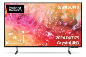 Televizor Samsung Crystal UHD 4K DU7179 43 inchi, televizor cu PurColor, upscaling 4K, procesor Crystal 4K, Smart TV, GU43DU7179UXZG, model german [2024]