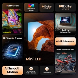 Televizor Smart Hisense 50U7Q, 50 inch, 4K Mini LED, Dolby Atmos - Img 3