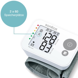 Tensiometru digital de incheietura Sanitas SBC 22, complet automat, detectare aritmii, 2x60 memorii - Img 5