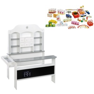 Teren de joaca pentru copii Roba Candyshop, cu accesorii, alb, 120.5x107x95 cm