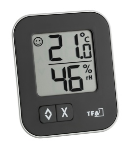 Termohigrometru digital TFA Dostmann Moxx 30502601 compact negru