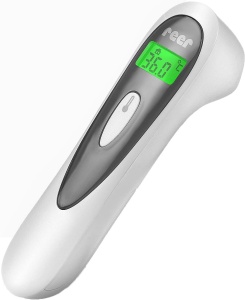 Termometru clinic cu infrarosu Reer Colour SoftTemp 3in1 pentru bebelus cu detector optic de febra alb