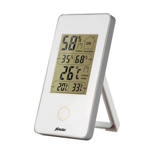 Termometru digital Alecto WS-75, masurare temperatura si umiditate, display LCD, alb