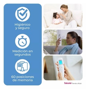 Termometru digital Beurer FT 90, masurare contactless, afisaj XL, pentru adulti si copii - Img 5