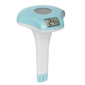 Termometru digital pentru piscina TFA Dostmann cu energie solara, turcoaz