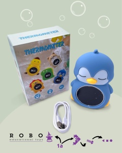 Termometru Digital Pinguin Robo Toys pentru Baie si Camera, LCD, Reincarcabil, Silikon BPA-free - Img 7
