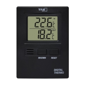 Termometru Digital TFA Dostmann 30.1012.01 pentru Interior si Exterior, Negru, Cablu Waterproof - Img 2