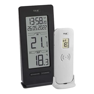 Termometru digital TFA Dostmann 3030720190 interiorexterior wireless negru