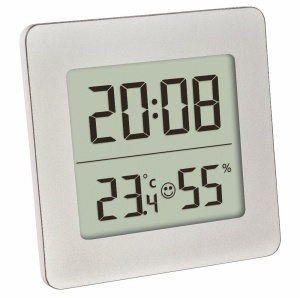 Termometru-Higrometru Digital TFA Dostmann 30.5038, Argintiu, Cu Afisaj Digital