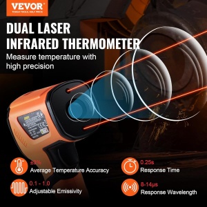 Termometru Infrarosu VEVOR IR05 -40C pana la 1500C, Precizie 501 - Img 2
