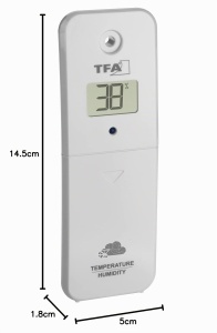 Termometru si Higrometru TFA Dostmann 30.3800.02, Alb, pentru Statia Meteo - Img 2