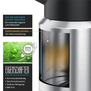 Termos Arendo 1200 ml Inox Dublu Izolat BPA-Free - Img 3