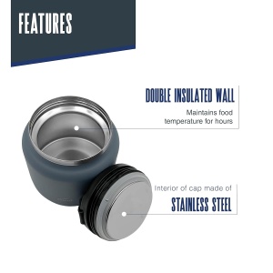 Termos pentru mancare Lacor Eira, 700 ml, inox 1810, dublu perete, argintiu - Img 4