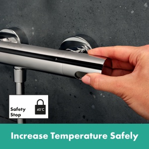 Termostat de dus hansgrohe Ecostat Element, crom, cu SafetyStop si EcoStop - Img 4