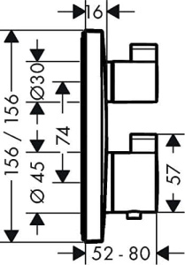 Termostat incorporabil Hansgrohe Ecostat Square, crom, 2 consumatori, SafetyStop - Img 5