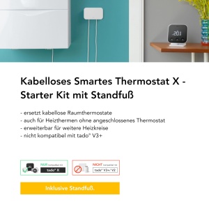 Termostat inteligent wireless tado X Kit de pornire cu Bridge X si suport, control prin aplicatie si asistenti vocali - Img 3
