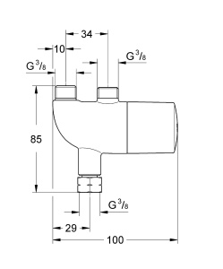 Termostat pentru chiuveta GROHE Grohtherm Micro, protectie impotriva arsurilor, crom - Img 2