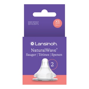 Tetina Lansinoh NaturalWave XS pentru nou-nascuti flux extra lent set 2 bucati - Img 1
