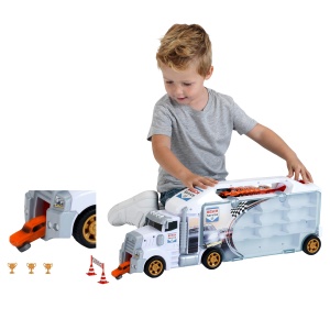 Theo Klein 2837 Bosch Car Service Collective Box Truck cu rampa de plecare integrata | 26 compartimente de depozitare | Rampa cool pentru curse | Dimensiuni: 62,9 cm x 12 cm x 23,6 cm | Jucarii pentru copii de la 3 ani - Img 5