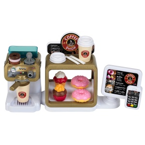 Theo Klein 9501 Coffee Shop I Baton espresso cu functie de debit de apa si afisaj tactil I Incl. accesorii si mancare de jucarie I Dimensiuni: 45 cm x 23,5 cm x 13 cm I Jucarii pentru copii de la 3 ani