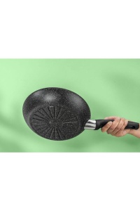 Tigaie antiaderenta Ballarini Vipiteno, aluminiu, 24 cm, negru cu puncte albe - Img 6