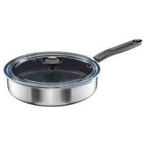 Tigaie cu capac Fiskars Functional Form 1072314 26 cm otel inoxidabil reciclat negru
