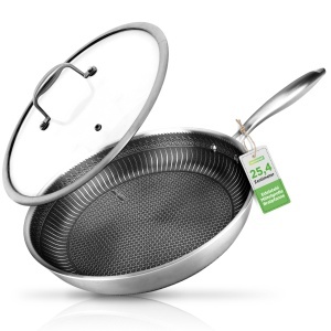 Tigaie din inox NutriChef 25 cm cu capac, antiaderenta, inductie - Img 3