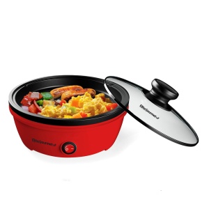 Tigaie electrica Elite Gourmet EGL-6101, 21.6 cm, 650 W, antiaderenta, rosie - Img 1