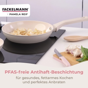 Tigaie Fackelmann Pamela Reif 24 cm Aluminiu Recycled Pastel Beige PFAS-Free - Img 7