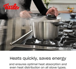 Tigaie Fissler Vitavit PremiumQuick 18 L O 18 cm Oala sub presiune din otel inoxidabil 4 niveluri de gatit incl insertie - inductie - Img 6