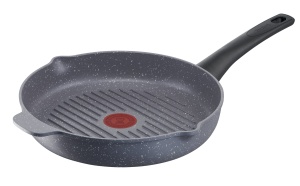 Tigaie grill Tefal Natural On G2801902, 26 cm, antiaderenta, compatibila inductie, gri inchis