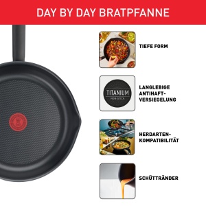 Tigaie Tefal Day By Day 28 cm, non-stick, cu indicator temperatura, Made in France - Img 3