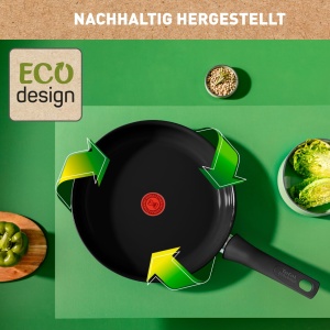 Tigaie Tefal Renew On Black 28 cm, ceramica, reciclata, neagra - Img 5