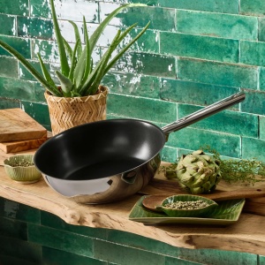 Tigaie wok Green Life Edena, 28 cm, otel inoxidabil, antiaderenta - Img 3