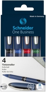 Tintenroller Schneider One Business 0,6 mm, set 4 culori (negru, albastru, rosu, verde) - Img 5