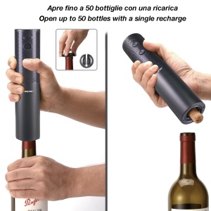 Tirbuson electric Beper P102ACP103, reincarcabil USB, cu taietor de folie, compatibil cu toate tipurile de dopuri - Img 3