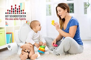 Toaleta pentru copii BabyGo 9007, alba, din plastic stabil, cu sunet de flush - Img 2
