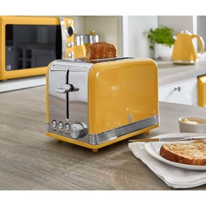 Toaster 2 felii Swan ST19010YELNEU, 815W, 6 nivele rumenire, galben - Img 2