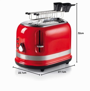 Toaster Ariete Moderna 149, 2 felii, 815 W, 6 braunungsstufen, rosu - Img 5