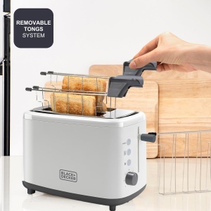 Toaster BLACKDECKER BXTOA820E 820W Alb 7 trepte rumenire functii decongelare si reincalzire - Img 5