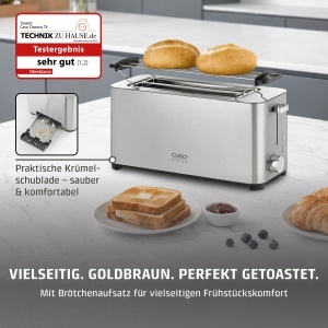 Toaster CASO Classico T 4, pentru 4 felii, 5 niveluri de rumenire, inox - Img 3
