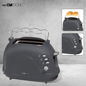 Toaster Clatronic TA 3565, 2 felii, putere 600-700 W, culoare gri - Img 3