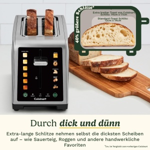Toaster digital Cuisinart SimpliTouch XL, 2 felii, ecran tactil color, fante extra-largi, finisaj inox - Img 3