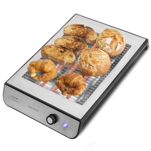 Toaster orizontal Cecotec Turbo Easy Toast Inox, 900 W, 6 trepte, argintiu