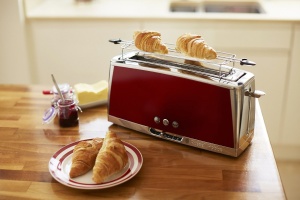 Toaster Russell Hobbs Luna 23250-56 Inox Rosu 6 trepte de rumenire Functie de decongelare - Img 7