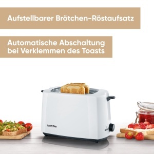 Toaster SEVERIN AT 2286 AlbNegru 700W Cu Brotchenaufsatz - Img 2