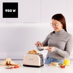 Toaster Taurus Vintage II Cream, 950 W, 7 trepte rumenire, functii multiple, design retro, crem - Img 2